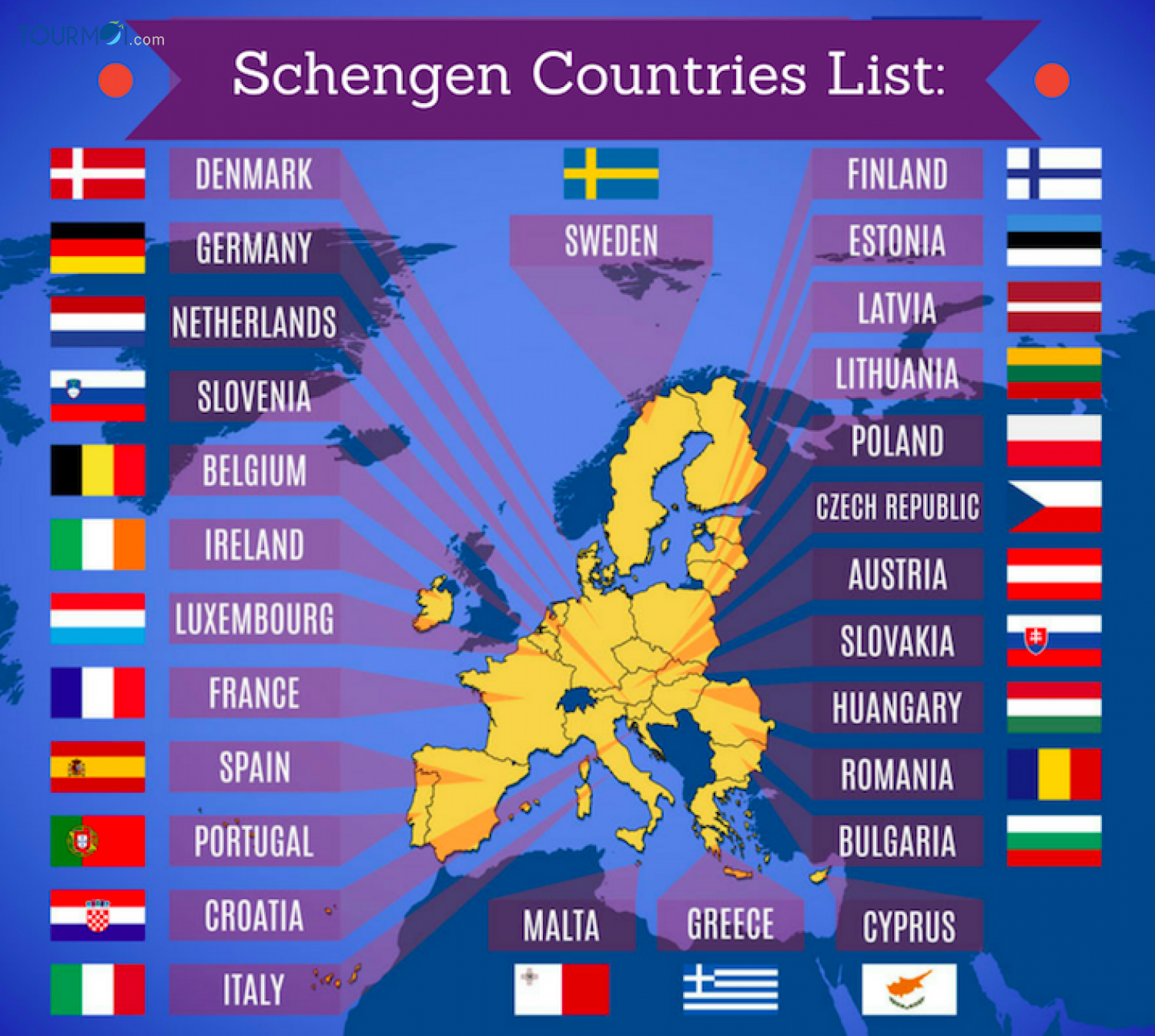 Bản đồ các nước thuộc khối Schengen Bản đồ các nước thuộc khối Schengen