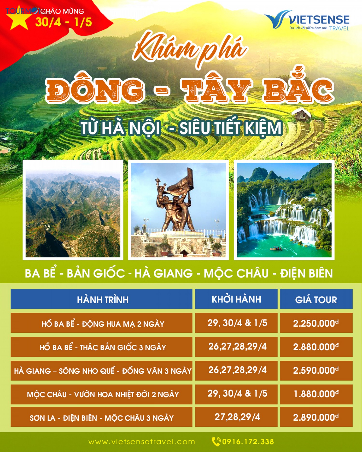 Chùm tour Đông - Tây Bắc đặc biệt dịp 30-4 và 1-5 - Ảnh 1 Chùm tour Đông - Tây Bắc đặc biệt dịp 30-4 và 1-5 - Ảnh 1