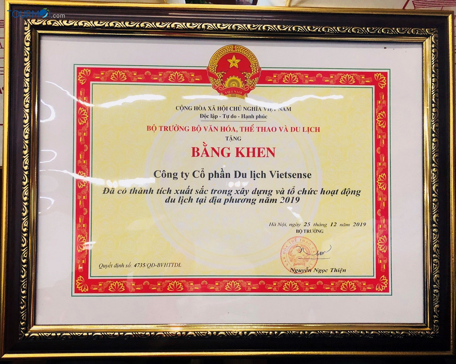 VietSense Travel vinh dự đón nhận bằng khen của Bộ VHTT và Du lịch 2019 - Ảnh 2 VietSense Travel vinh dự đón nhận bằng khen của Bộ VHTT và Du lịch 2019 - Ảnh 2